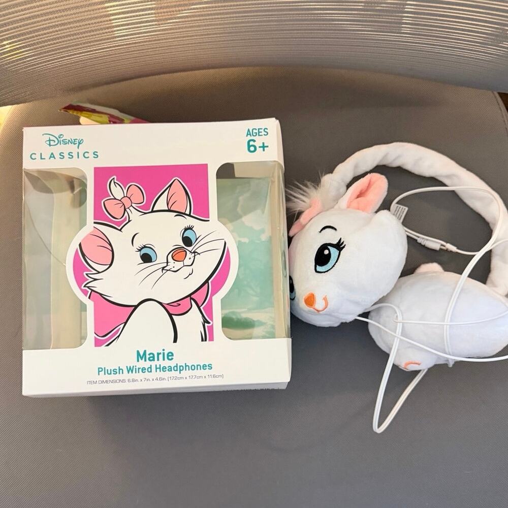 Disney Classics Marie Plush Wired Headphones The Aristocats Kids Headset